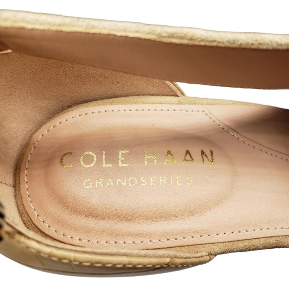 Cole Haan | Tan Genuine Suede Leather Pointed Toe Heeled Booties Women's 6.5 - Picture 9 of 12